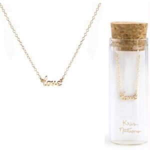 NWT KrisNations Pretty Little Things Love 18K Gold Overlay Necklace Valentine’s